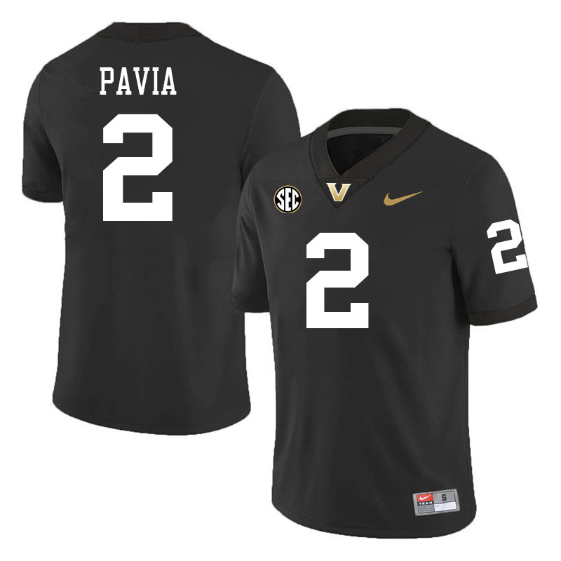 Diego Pavia Jersey,Vanderbilt Commodores #2 Diego Pavia Football Jersey,Uniforms-Black